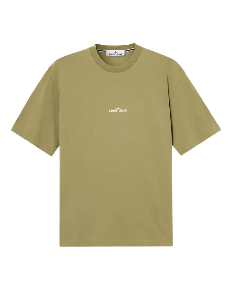 Stone Island T-Shirt mit Logo-Print - Grün Grün