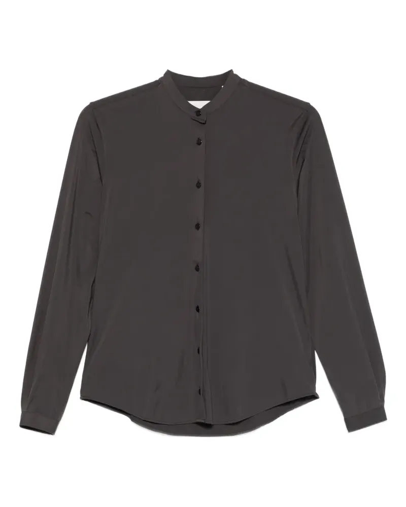 XACUS Magda band-collar button-up shirt - Grau Grau