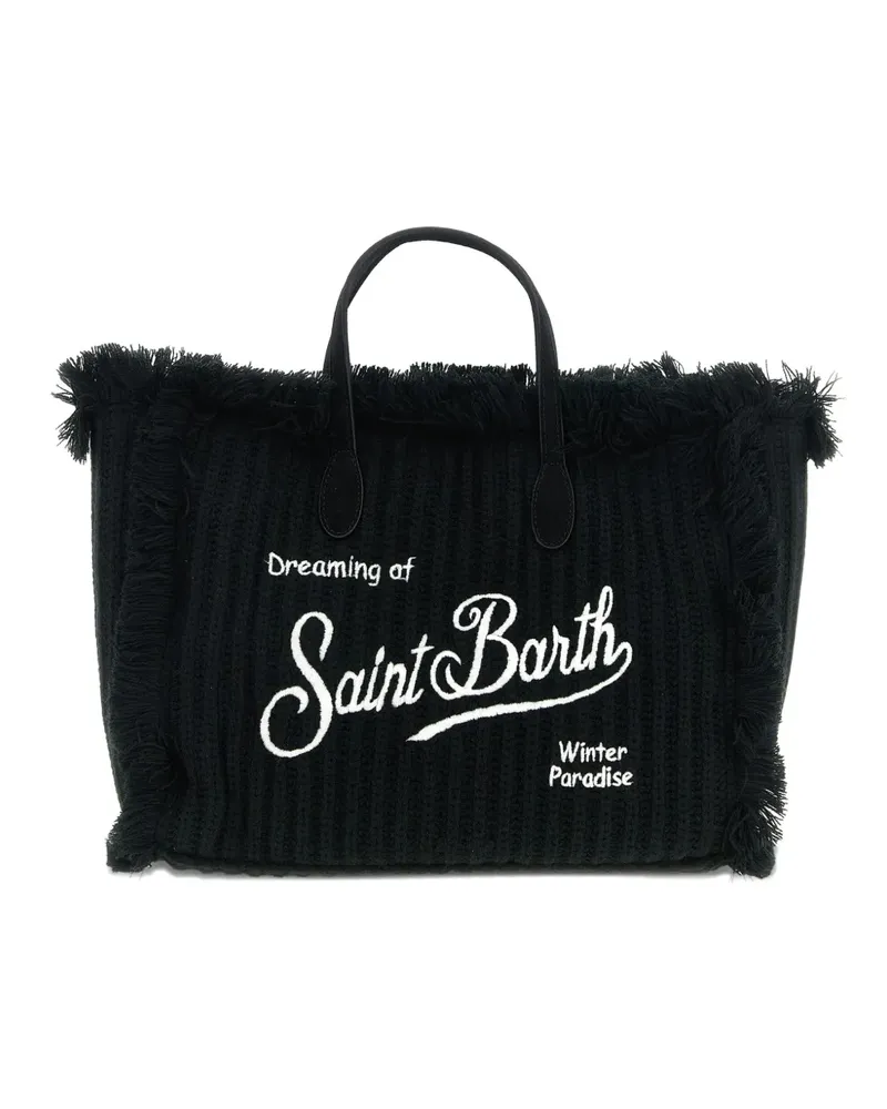 MC2 Saint Barth Colette Tote Bag mit Fransen - Schwarz Schwarz