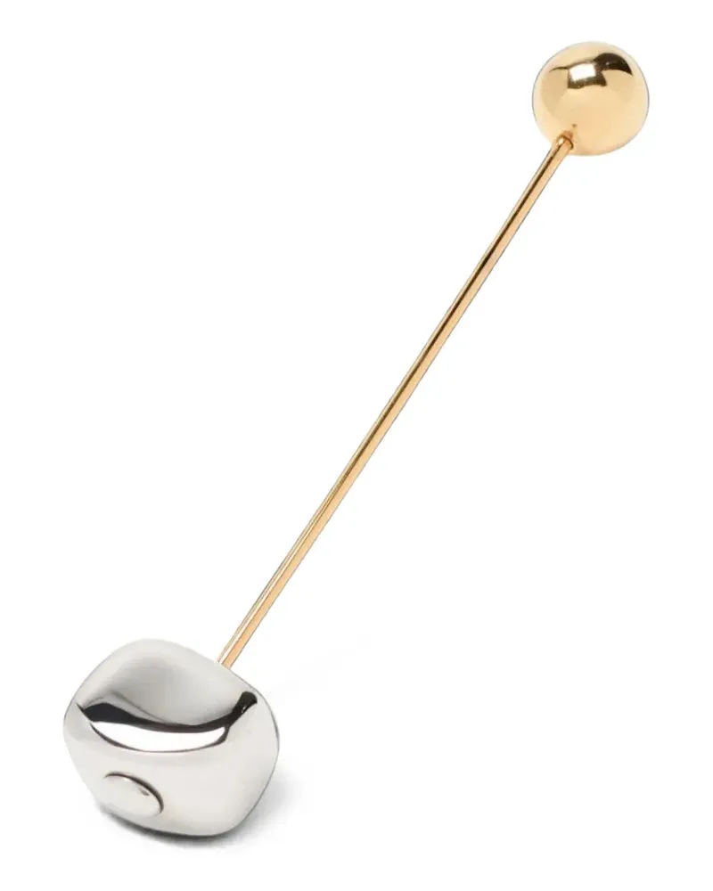 PLAN C geometric pin brooch - Gold Gold