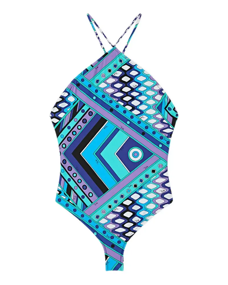 Emilio Pucci Vivara print halterneck bodysuit - Blau Blau