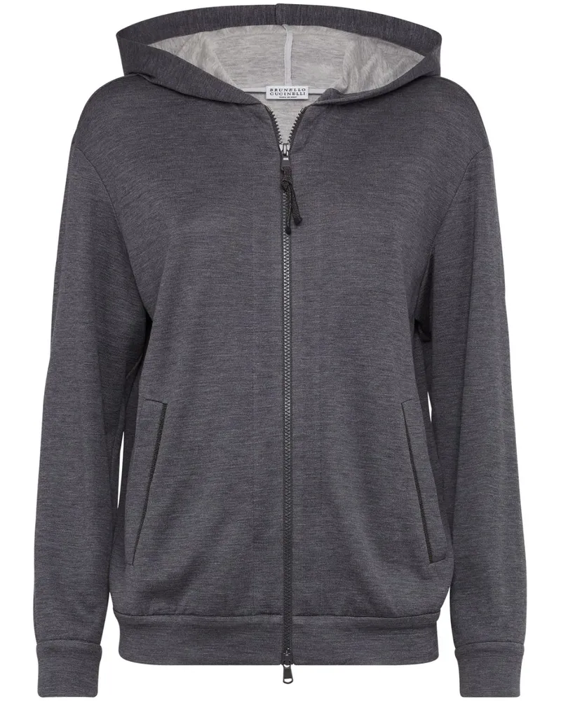 Brunello Cucinelli Klassische Kapuzenjack - Grau Grau