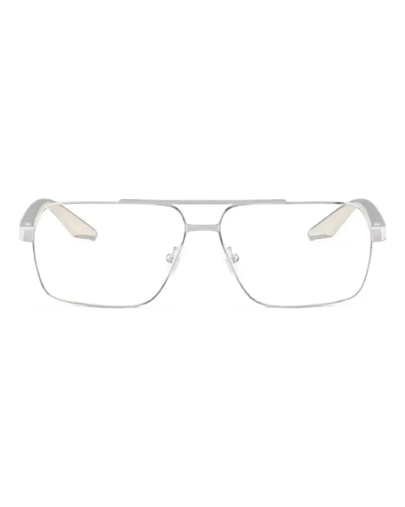 Prada PS Brille mit geometrischem Gestell - Silber Silber