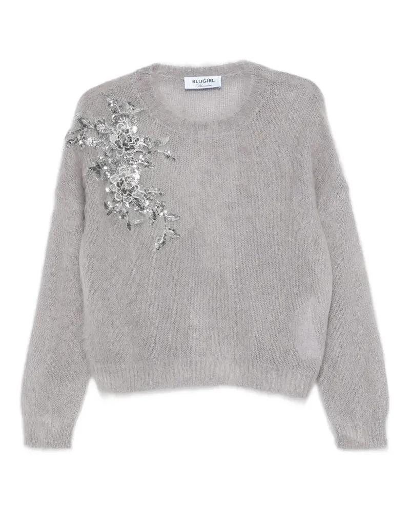 Blumarine Sweatshirt mit Pailletten - Grau Grau