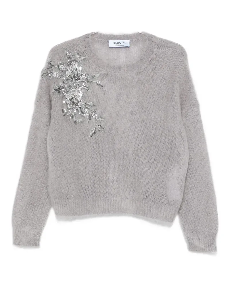 Blumarine Sweatshirt mit Pailletten - Grau Grau