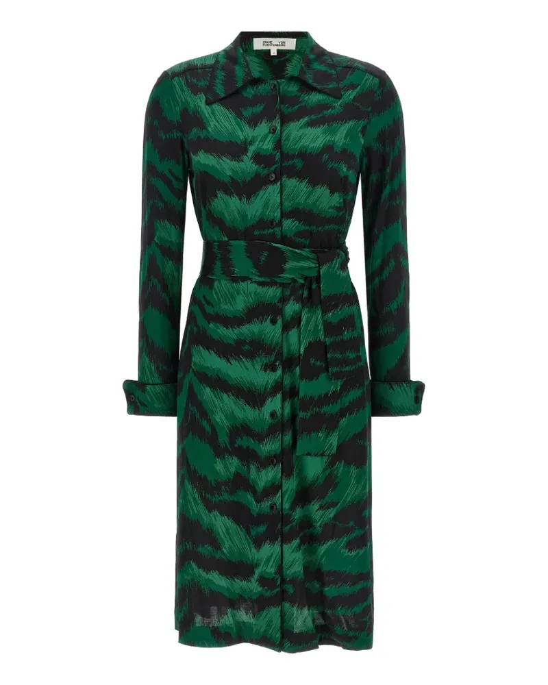 Diane von Furstenberg Diane animal-print shirt midi dress - Grün Grün