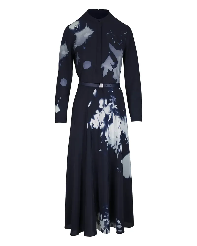 Akris Midihemdkleid mit Blumenprint - Blau Blau