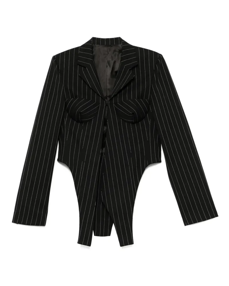 Jean Paul Gaultier Sakko mit Corsage - Schwarz Schwarz