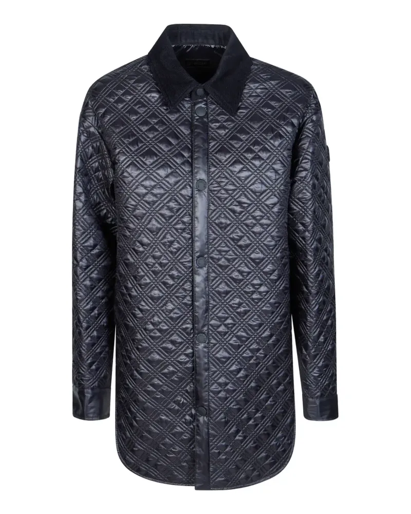 Moncler Gesteppte Hemdjacke mit Cordkragen - Blau Blau