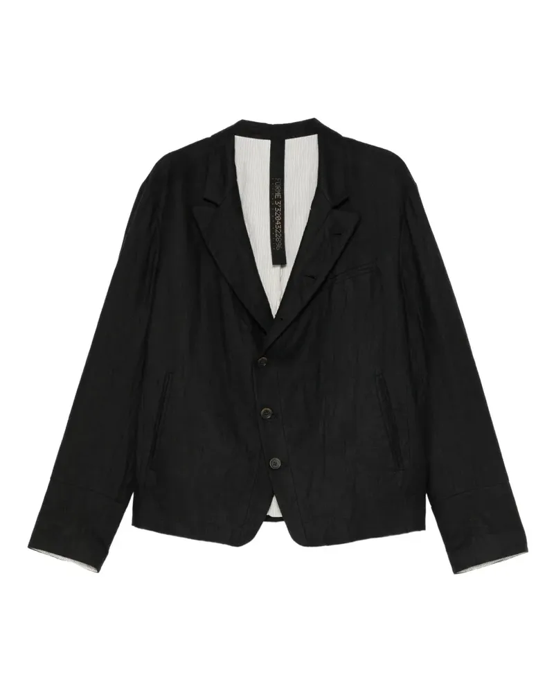 forme d'expression crinkled-finish single-breasted blazer - Schwarz Schwarz