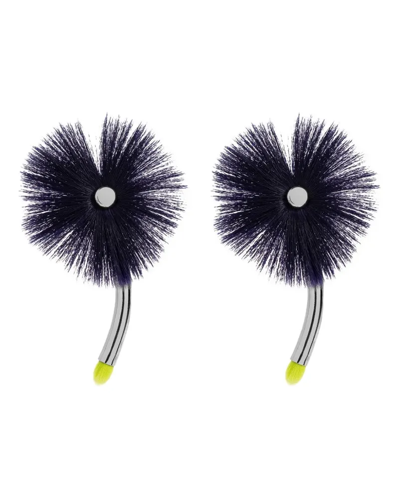 Issey Miyake floral-motif earrings - Silber Silber