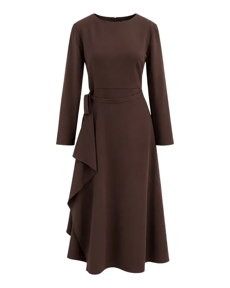 Liviana Conti ruffled long-sleeve midi dress - Braun Braun