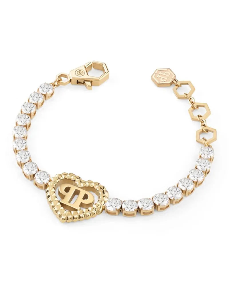 Philipp Plein Rocked Hearts Tennisarmband - Gold Gold