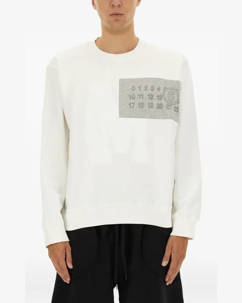 Maison Margiela Sweatshirt mit Nummern-Motiv - Weiß Weiß