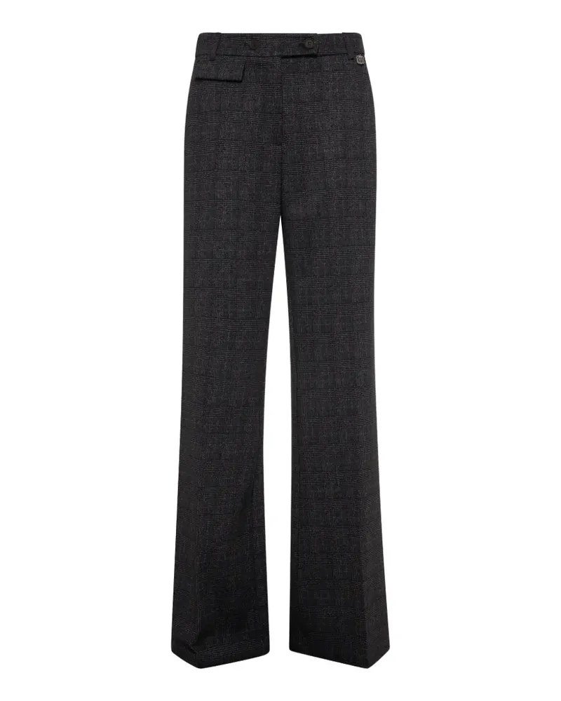 Fracomina Weite Hose mit Prince of Wales-Karo - Grau Grau