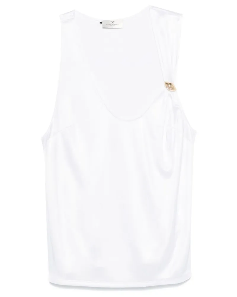 Elisabetta Franchi Jersey-Tanktop mit Schmucksteinen - Weiß Weiß