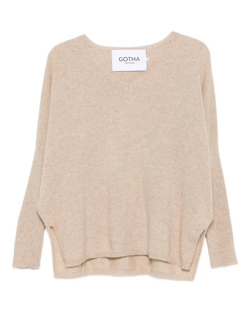 Gotha Pullover mit V-Ausschnitt - Nude Nude