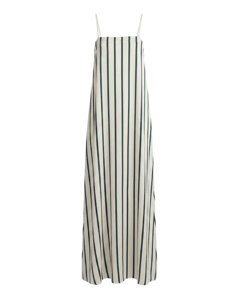 BONDI BORN Cannes striped silk maxi dress - Weiß Weiß
