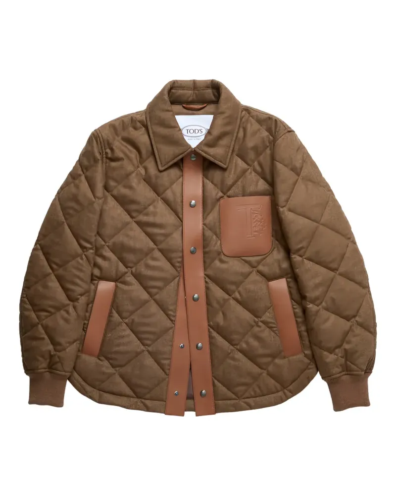 TOD'S snap-button quilted jacket - Braun Braun