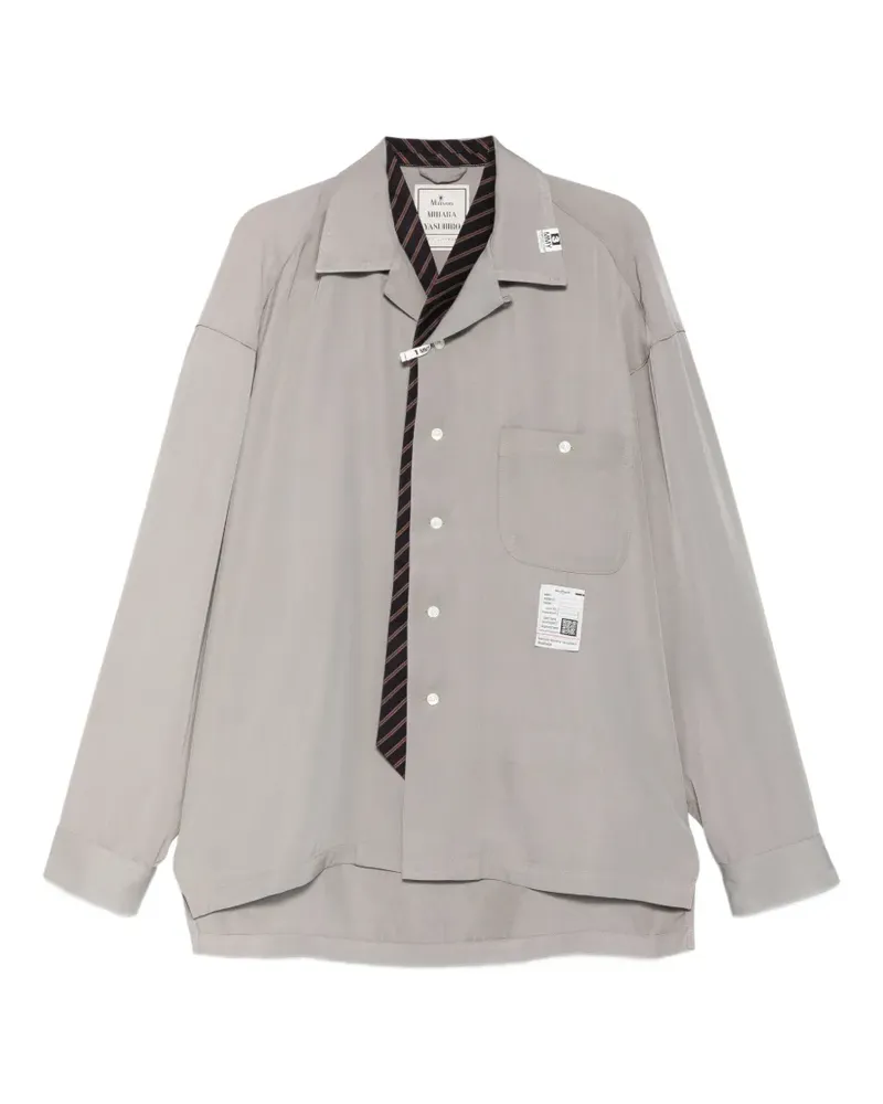 MIHARAYASUHIRO Hemd mit Logo-Patch - Grau Grau