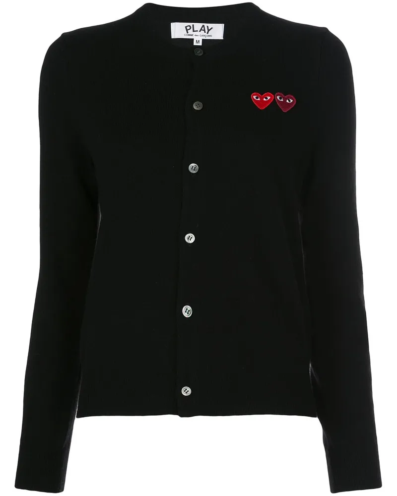 Comme des Garçons Cardigan mit Herz-Patch - Schwarz Schwarz