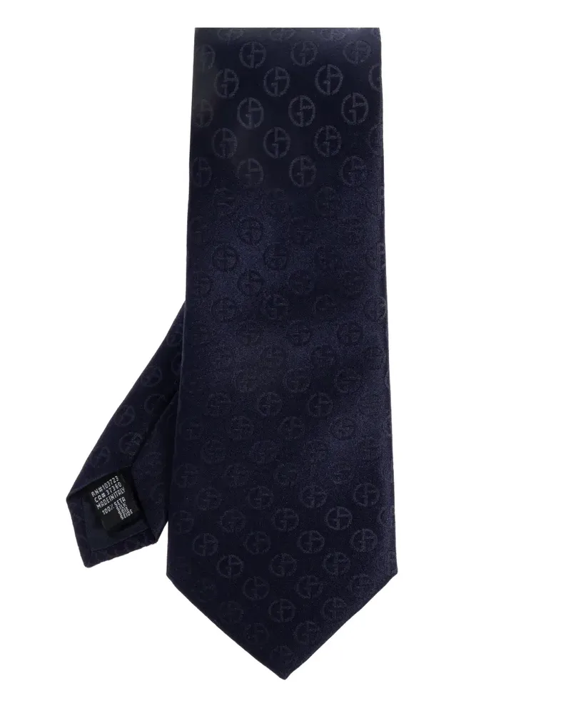 Giorgio Armani patterned silk tie - Blau Blau