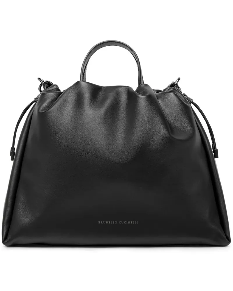 Brunello Cucinelli Große Mellow Tote Bag - Schwarz Schwarz