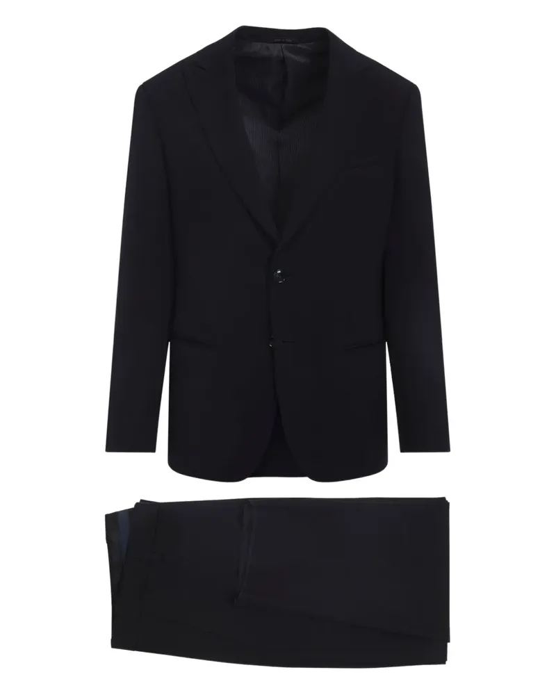 Giorgio Armani buttoned wool suit - Blau Blau