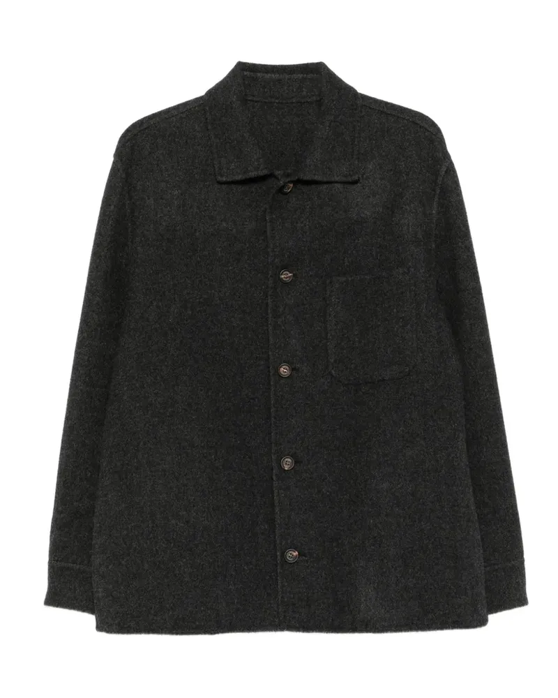 Eleventy Hemdjacke mit Brusttaschen - Grau Grau