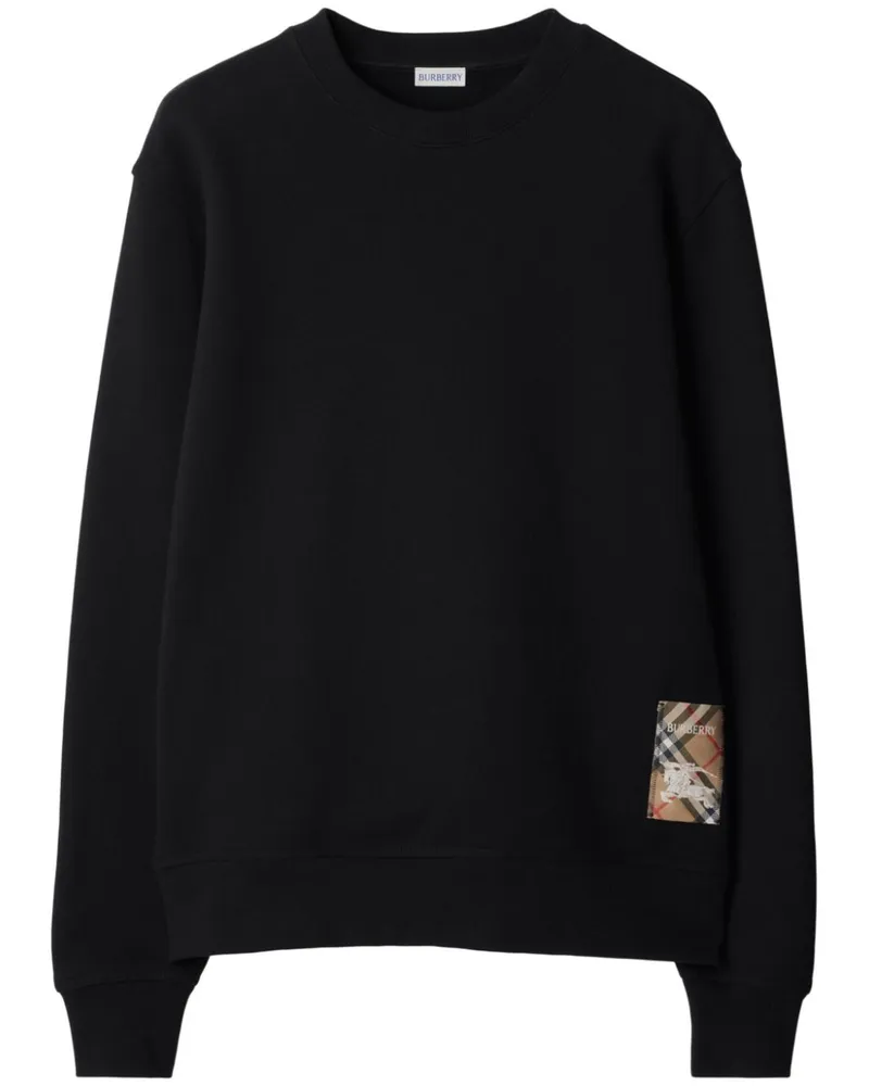 Burberry Sweatshirt mit Check-Patch - Schwarz Schwarz