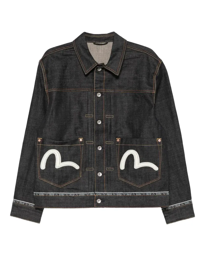 Evisu Seagull-embroidered denim jacket - Blau Blau