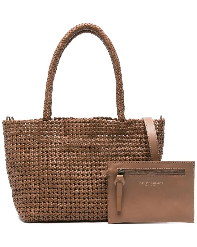 Officine Creative Italia Gewebte Susan Handtasche - Braun Braun