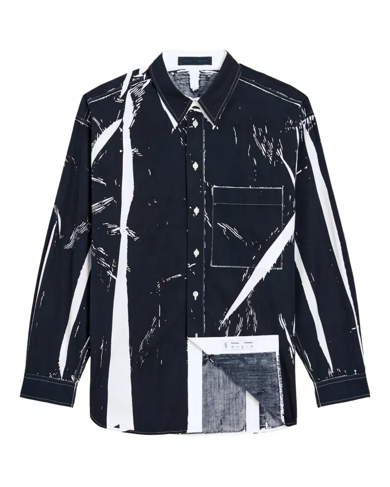 Proenza Schouler Simon Hemd mit Print - Schwarz Schwarz