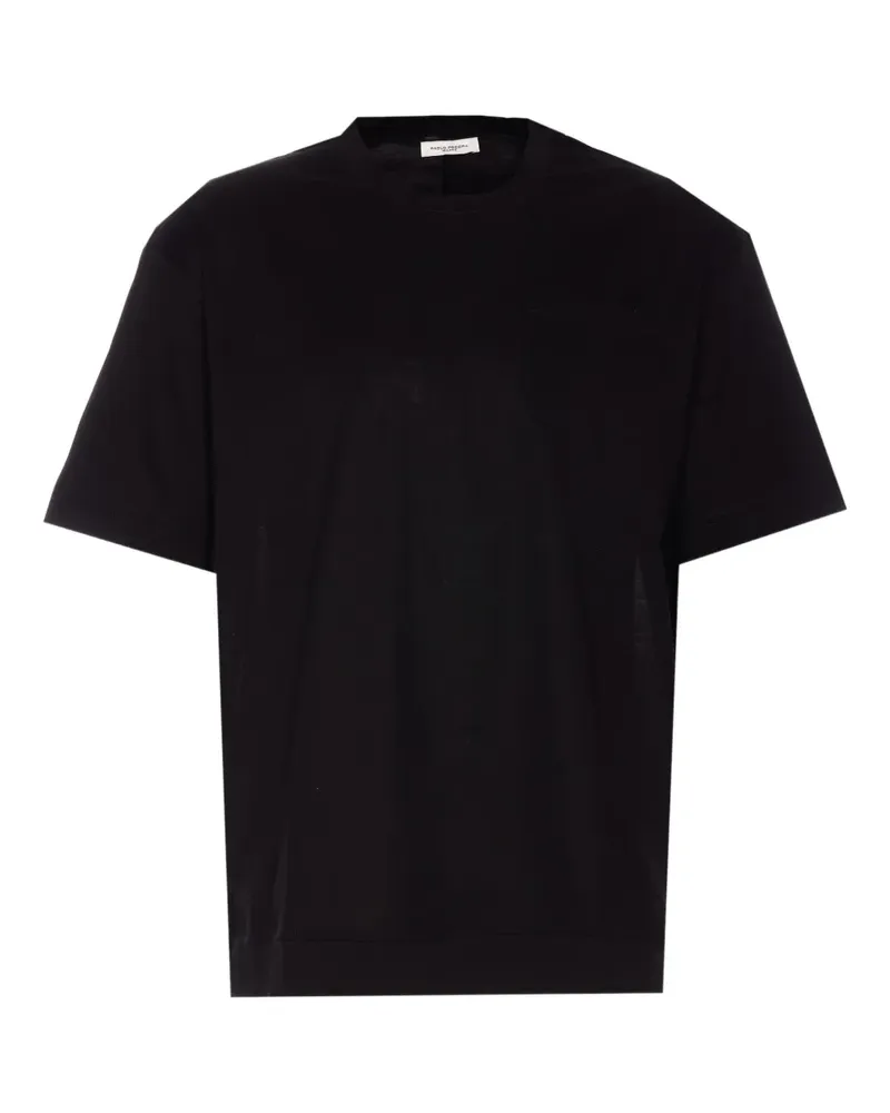 Paolo Pecora Milano T-Shirt aus Baumwolle - Schwarz Schwarz