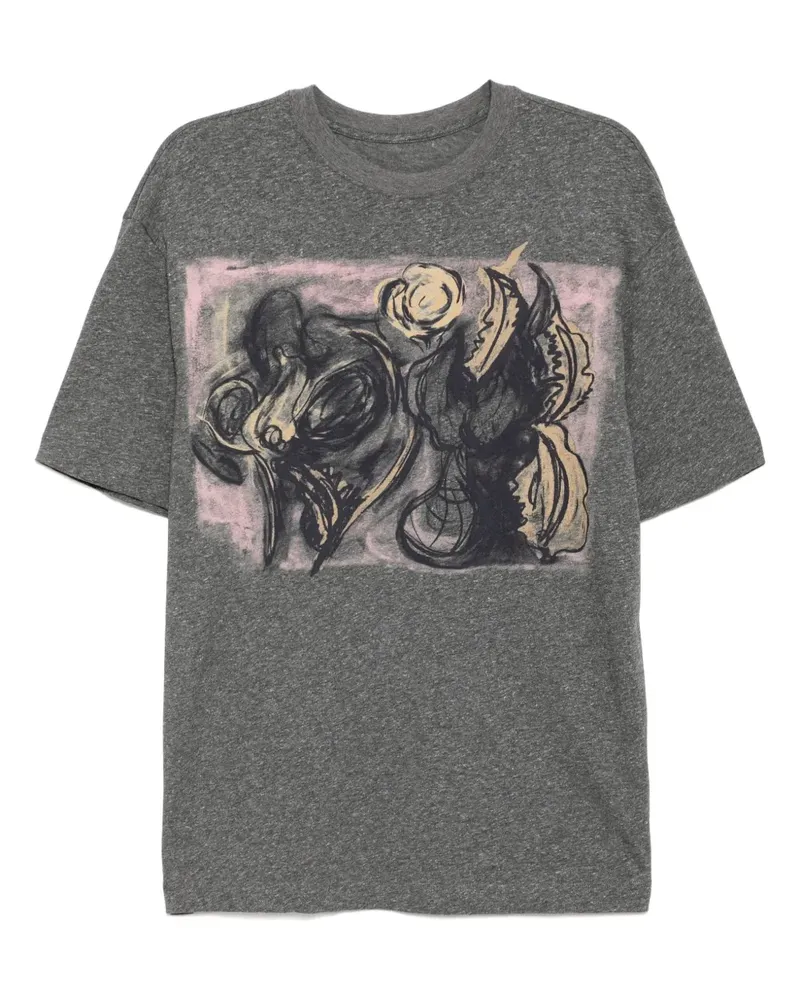 JNBY T-Shirt mit grafischem Print - Grau Grau