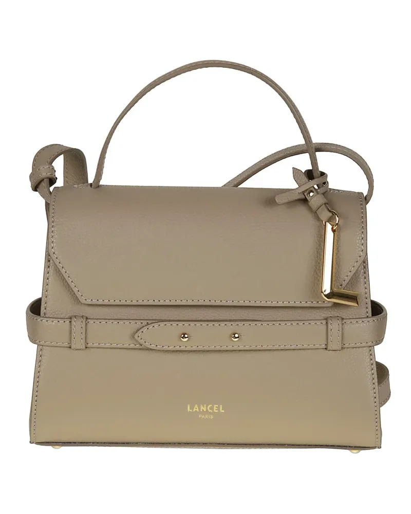 Lancel logo-print leather tote bag - Nude Nude