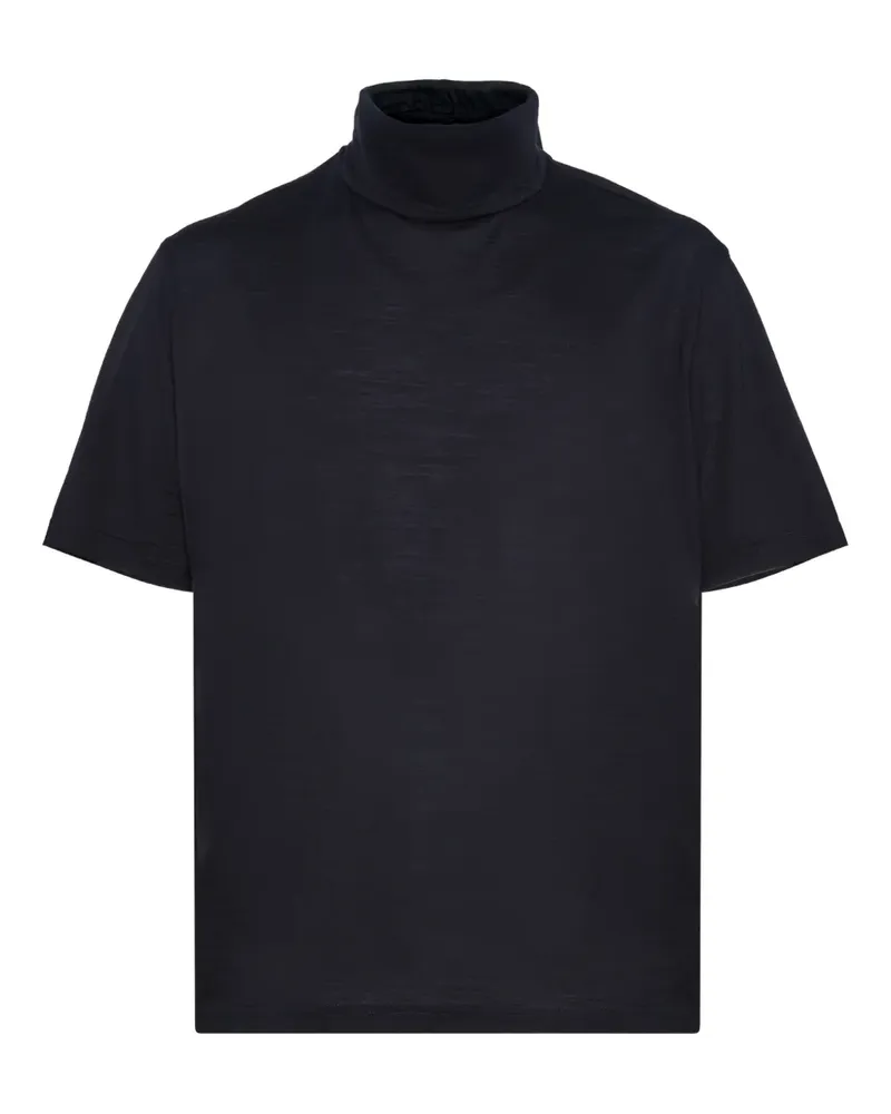 Low Brand turtleneck short-sleeve sweater - Blau Blau