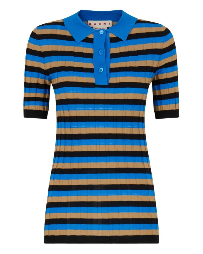 Marni Gestreiftes Poloshirt - Blau Blau