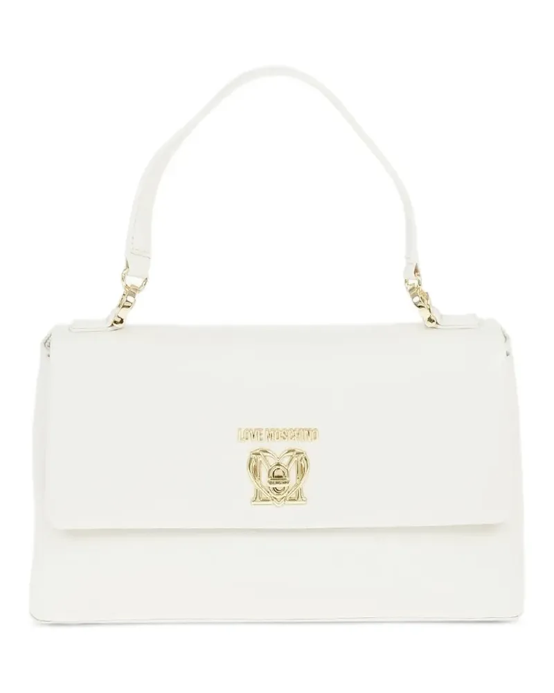 Moschino Shopper mit Logo-Schild - Weiß Weiß