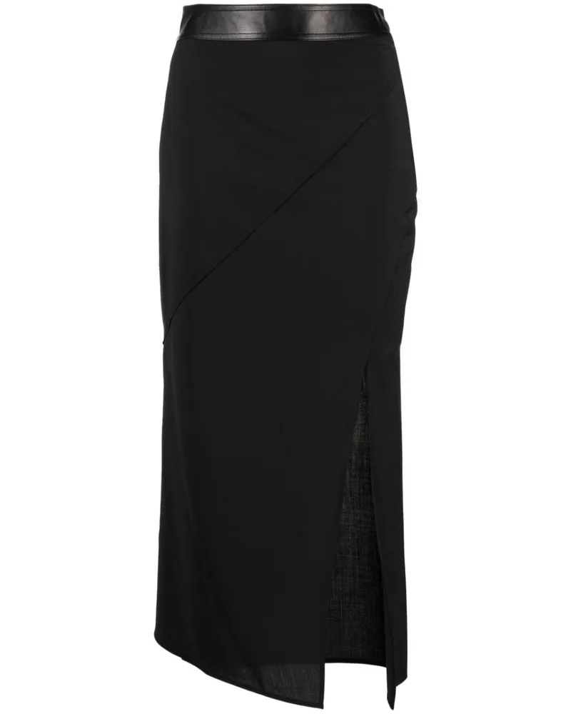 Helmut Lang Midirock mit Einsätzen - Schwarz Schwarz