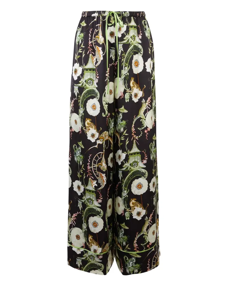 Temperley London Aphrodite Pyjama-Hose - Schwarz Schwarz