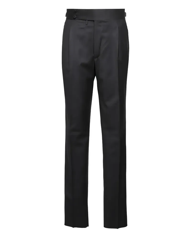 Isaia Hose mit Bundfalten - Schwarz Schwarz