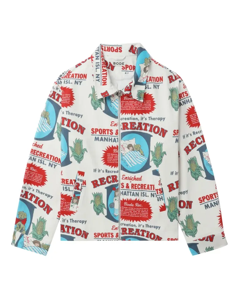 BODE Hemdjacke mit Print - Weiß Weiß
