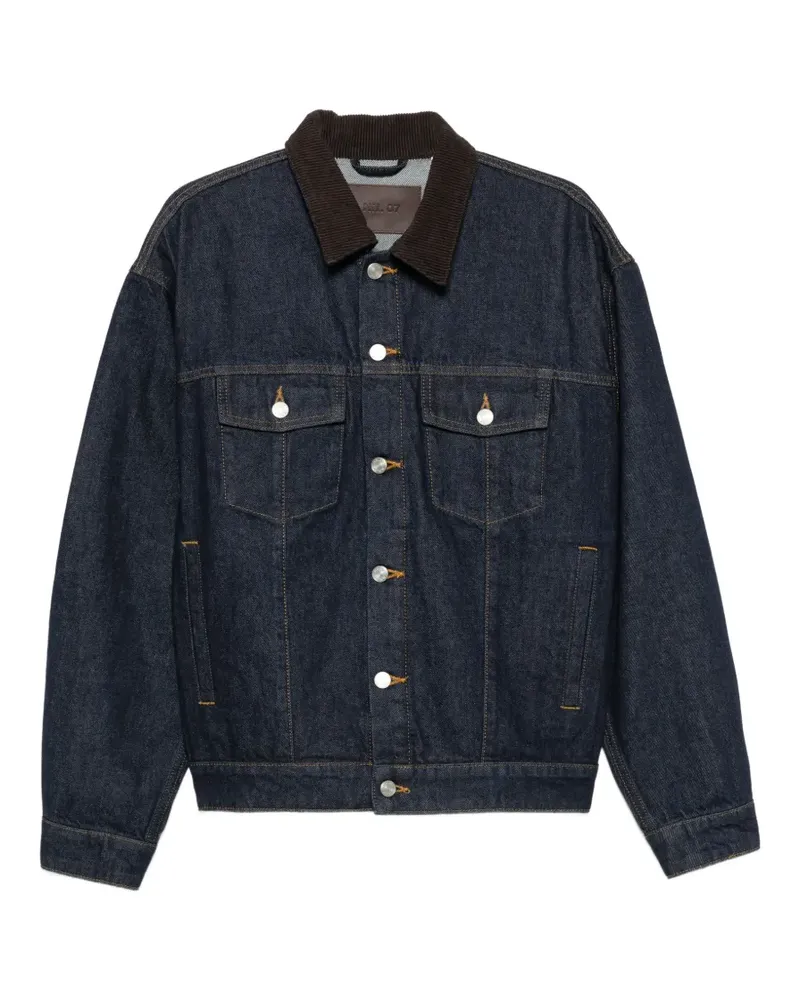 NN 07 Roy 1882 corduroy-collar denim jacket - Blau Blau
