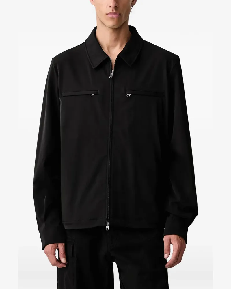 RAINS Hemdjacke mit Reißverschluss - Schwarz Schwarz