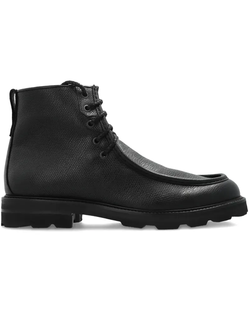 Brioni Strukturierte Bikerstiefel mit Schnürung - Schwarz Schwarz