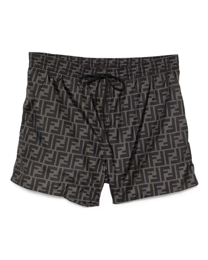 Fendi Badeshorts mit FF-Logo - Schwarz Schwarz