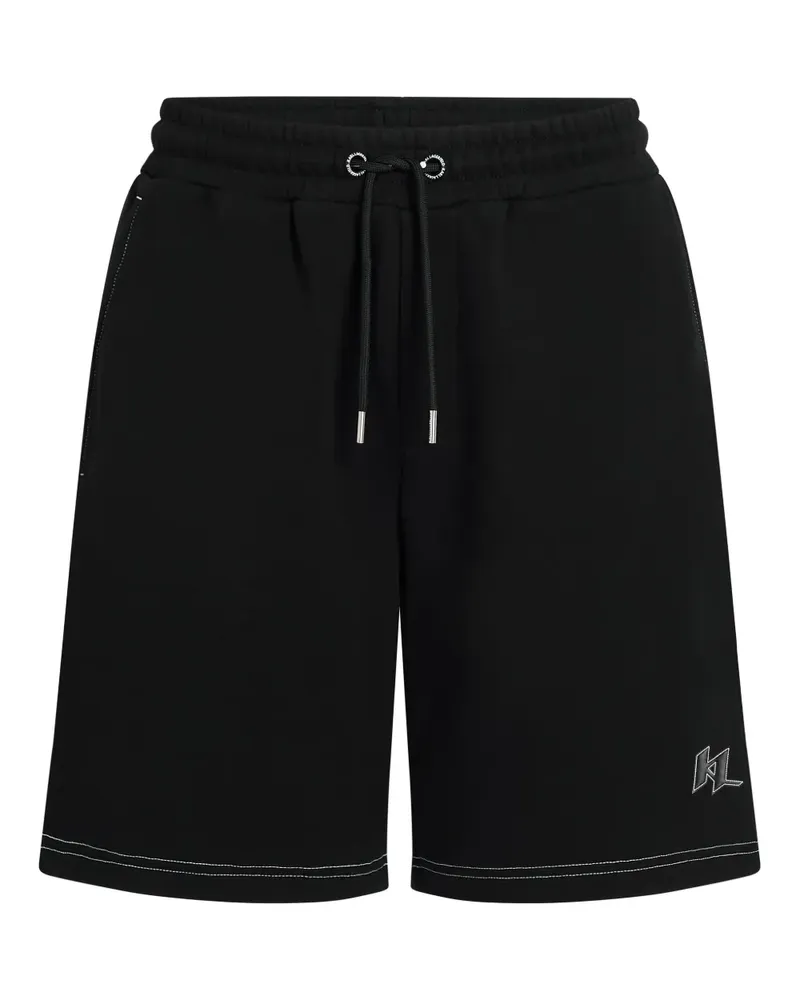 Karl Lagerfeld Shorts mit Kontrastnähten - Schwarz Schwarz