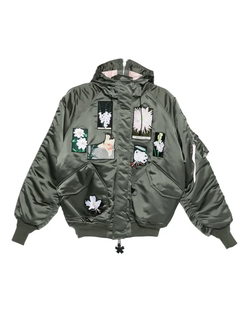 Alpha Industries Cecilie Bahnsen N-2B Kapuzenjacke mit Applikation - Grün Grün