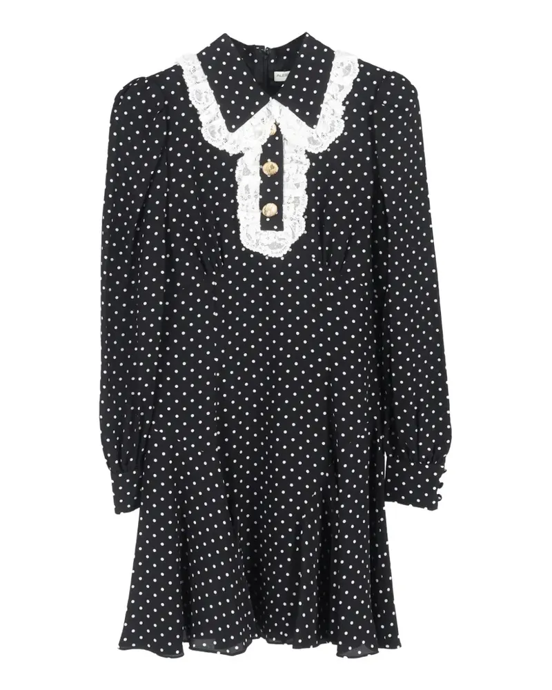 Alessandra Rich Minikleid mit Polka Dots - Schwarz Schwarz